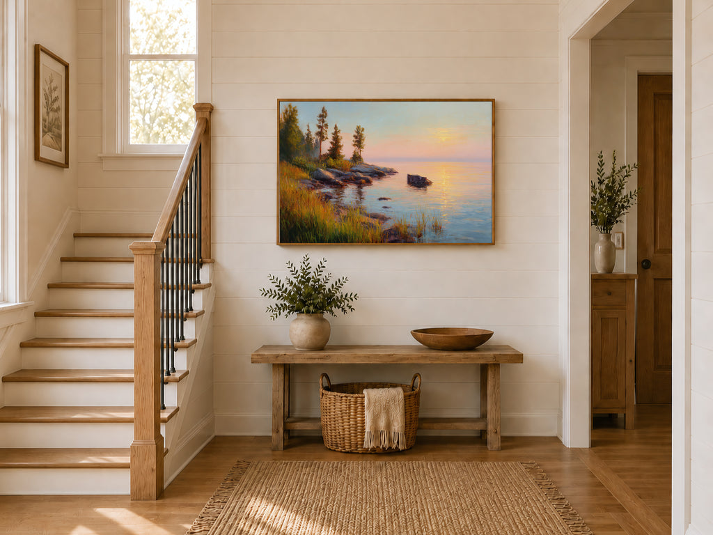 Lake Superior Summer Sunset Wall Art | Minnesota Lakeside Landscape Painting