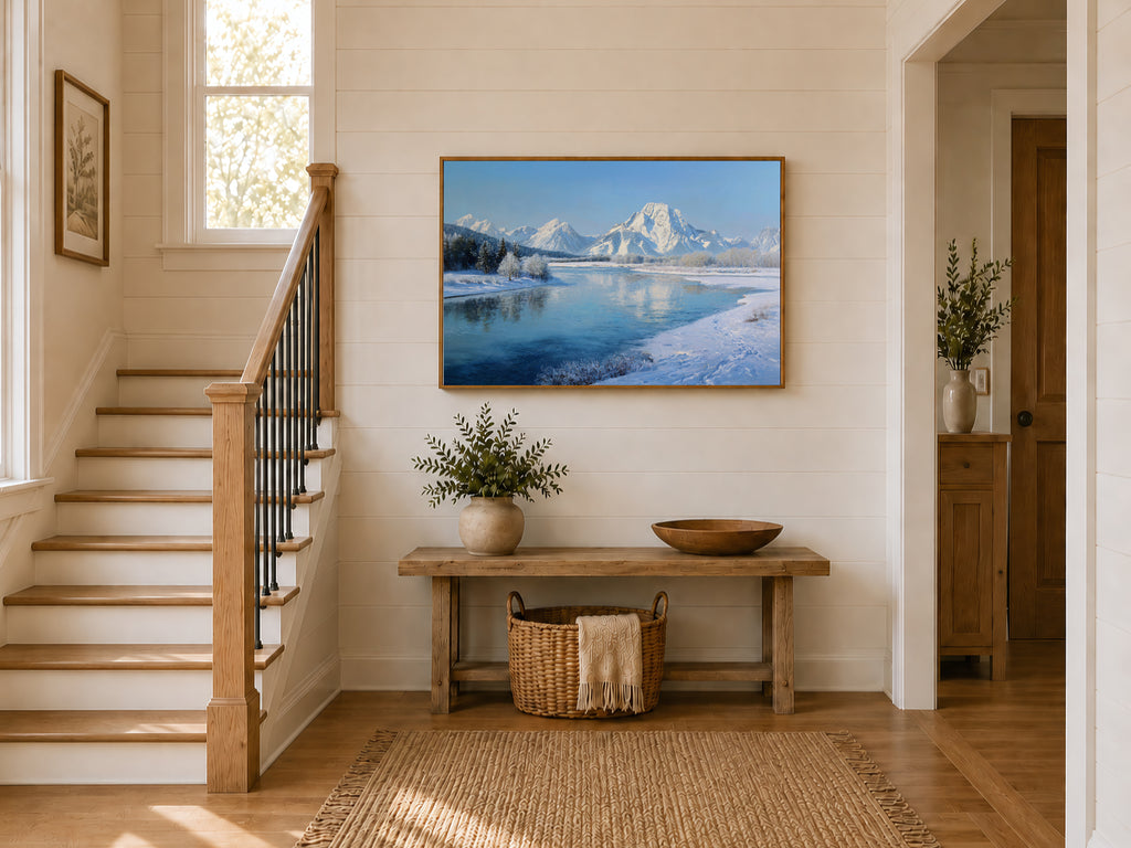 Oxbow Bend Winter Wall Art | Grand Teton National Park Wyoming Landscape Painting