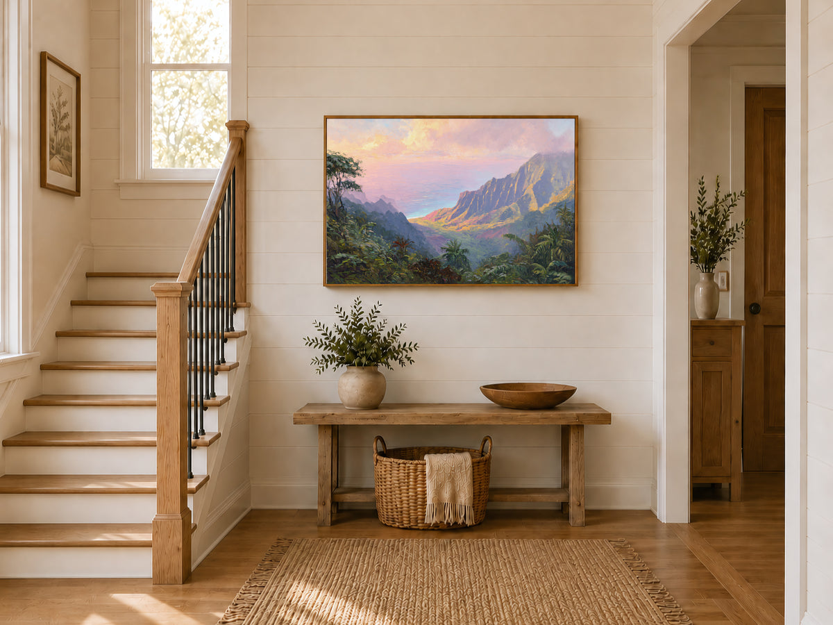 Na Pali Coast Summer Sunrise Wall Art | Hawaii Kauai Valley Landscape Painting