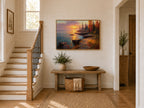Lake Superior Fall Sunset Wall Art | Minnesota Lakeside Fall Foliage Painting