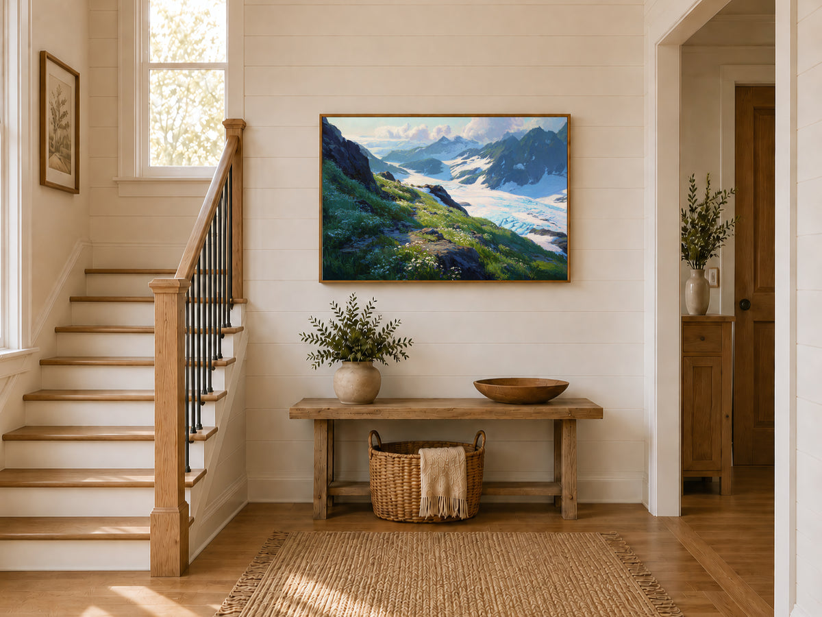 Harding Icefield Summer Wall Art | Kenai Fjords National Park Alaska Landscape Painting